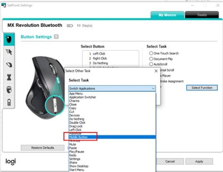 Trying to remap middle-mouse to Windows key