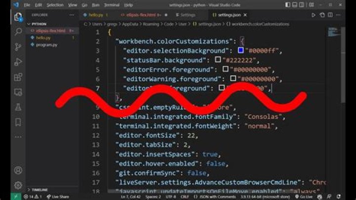Turn off VS Code red highlight