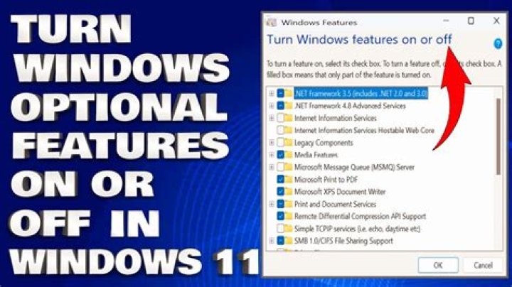 Turn Windows features on or off