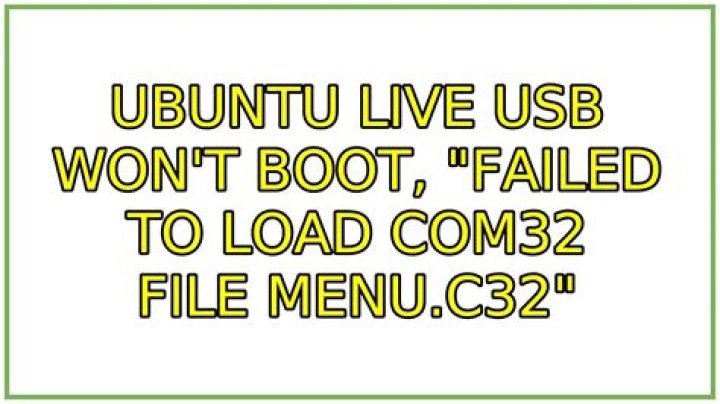 Ubuntu Live USB won't boot, 