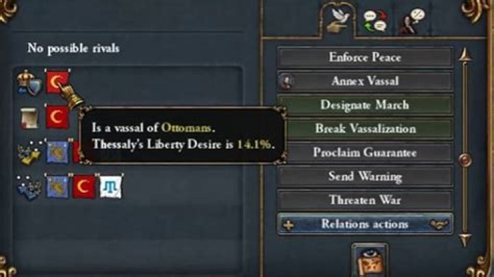 Unable to choose vassalization as a war condition?