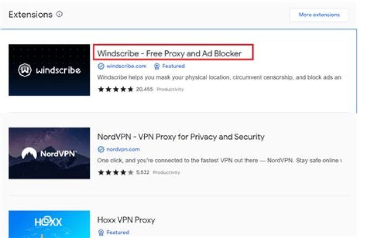 Unable to find proxy with Windscribe add-on