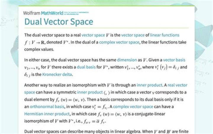 Understanding purpose of dual vector space