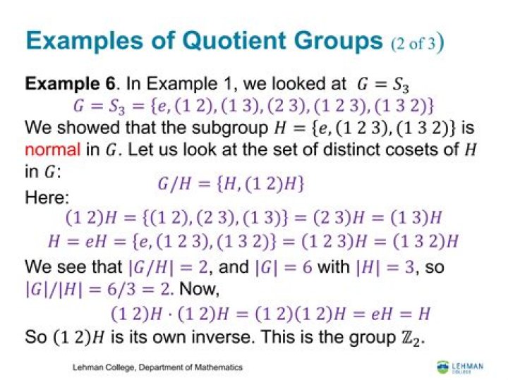 Understanding quotient groups