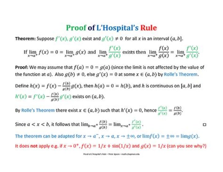 Understanding the Proof of L'Hopital's Rule