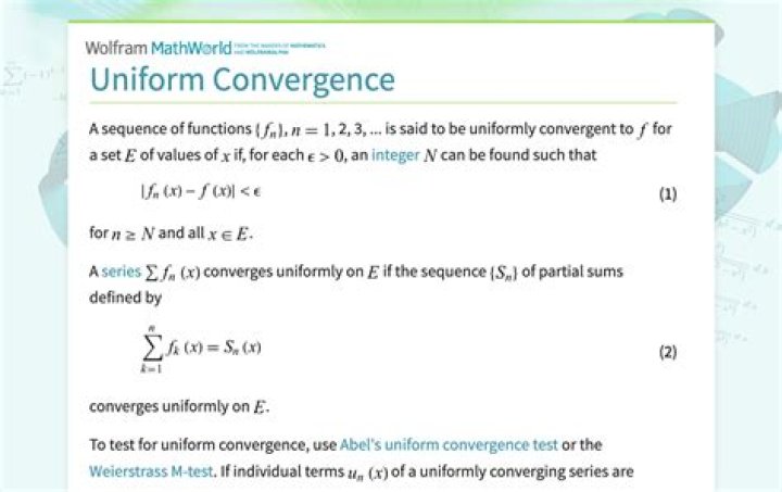 Uniform Convergence definition
