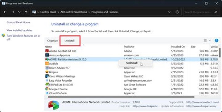 Uninstall Apps using Software