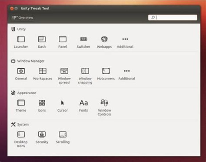 Unity tweak tool