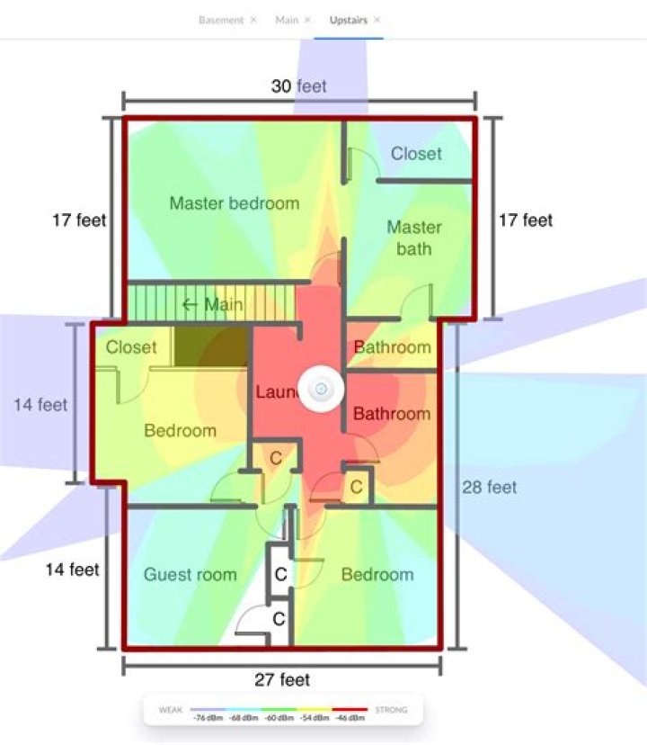 Upstairs: nanoHD ceiling mounted in hallway