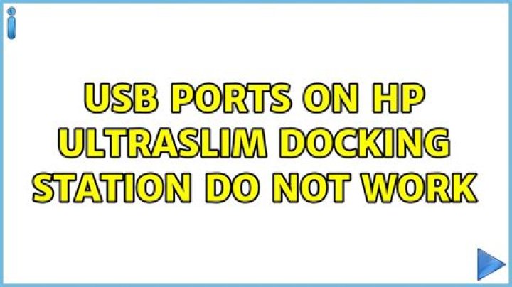 USB ports on HP Ultraslim docking station do not work
