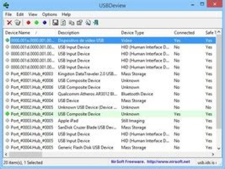 USBDeview Screenshot 1