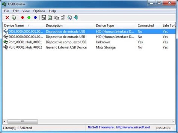 USBDeview Screenshot 2
