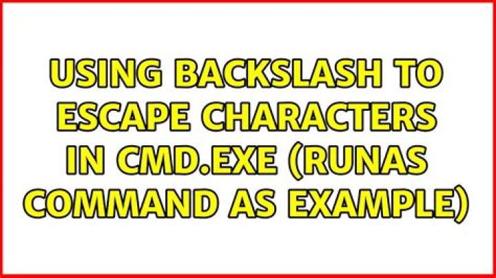 Using backslash to escape characters in cmd.exe (runas command as example)