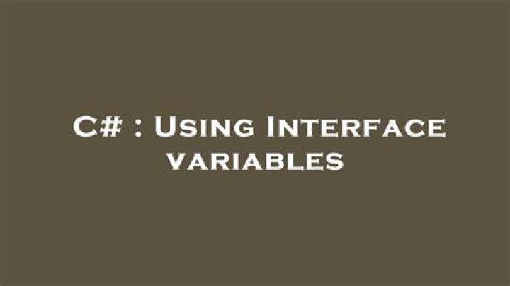Using Interface variables