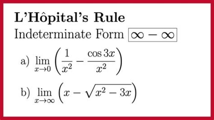 Using L'Hopital's rule with the indeterminate form of infinity minus infinity