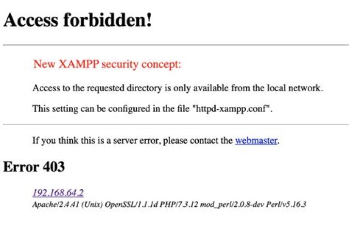 Using XAMPP, Error 403 Access Forbidden