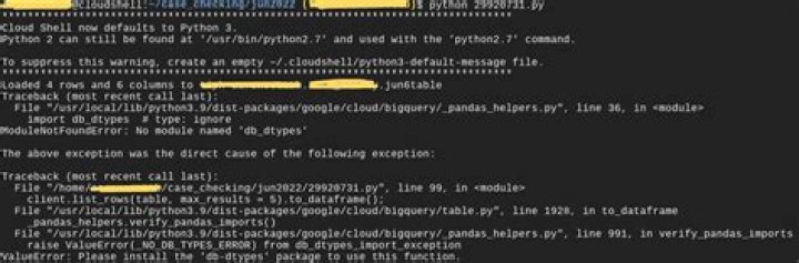 ValueError: install DBtypes to use this function