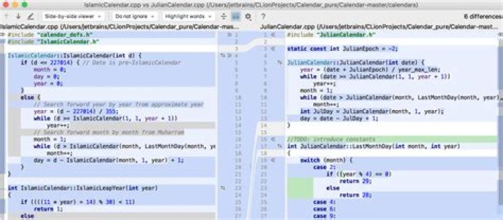 viewing 2 files in diff mode