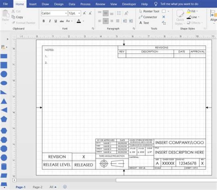 Visio template affected by drawing scale