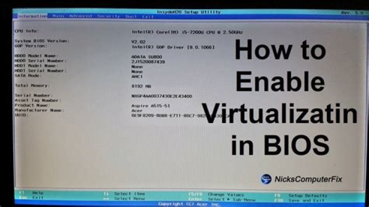 VM BIOS setup