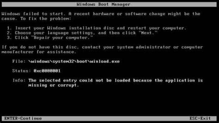 VMware filed to install Windows Server 2008 in Windows 10 because winload.exe is missing or corrupt