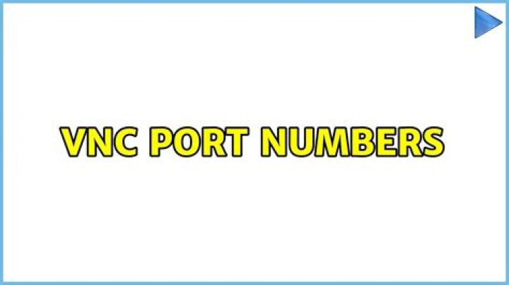 VNC port numbers