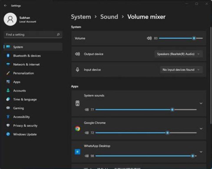 Volume Mixer