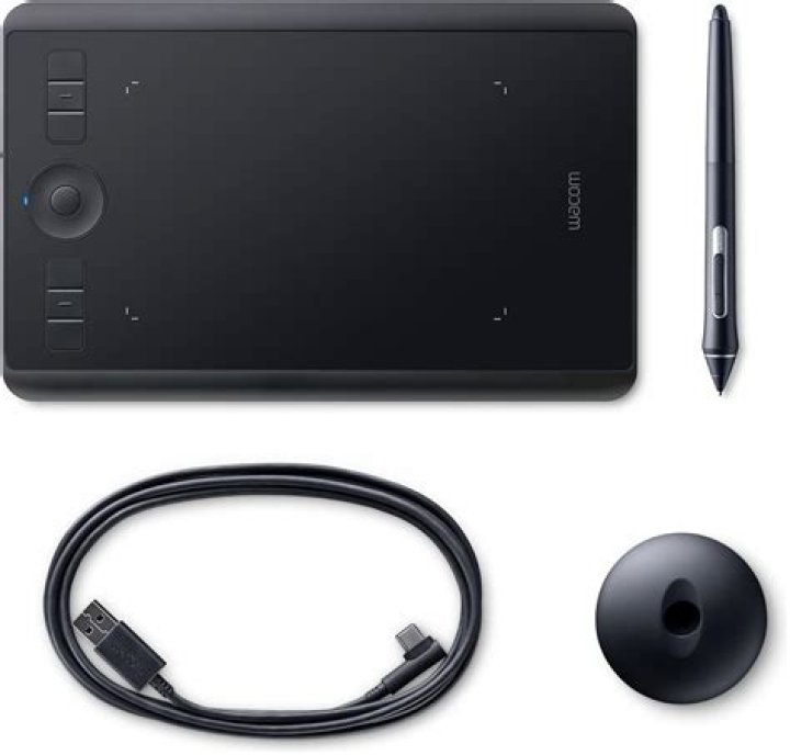 Wacom Intuos S with red rectangle on left part of pad