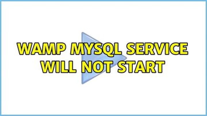 WAMP MySQL Service will not start