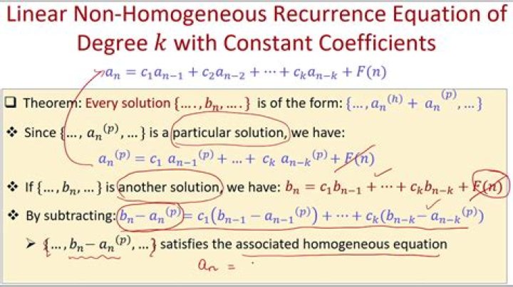 What are linear homogeneous and non-homoegenous recurrence relations?