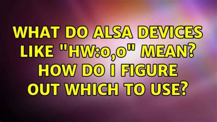 What do ALSA devices like 