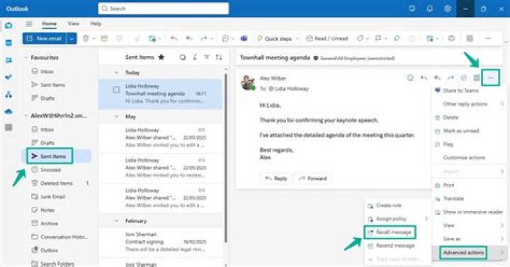 What (if anything) am I supposed to do when I receive a plain-text email recall notification?
