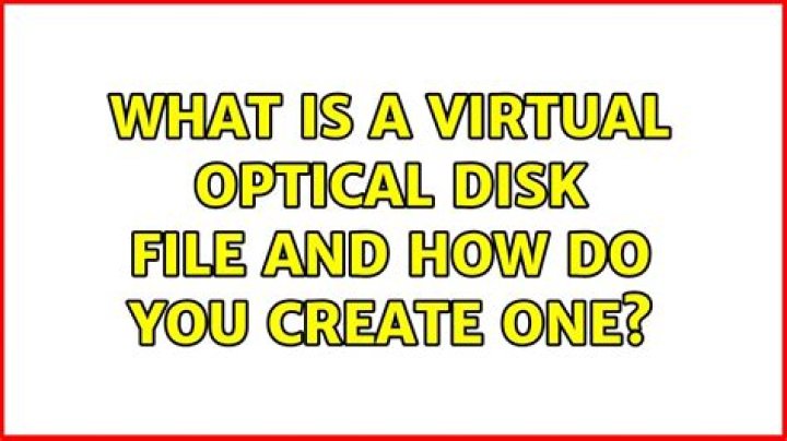 What is a virtual optical disk file and how do you create one?