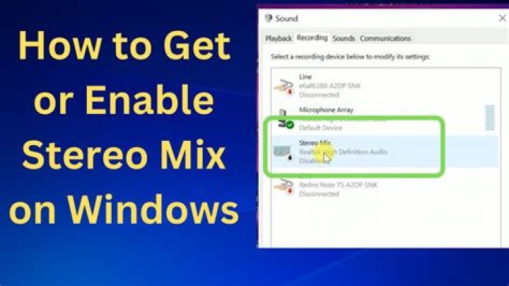 What is Stereo Mix supposed to be used for in Windows?