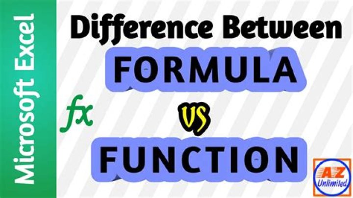 What is the difference between function and formula in Excel?
