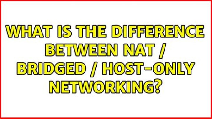 What is the difference between NAT / Bridged / Host-Only networking?