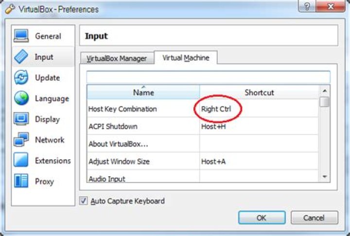 What is the host key of Windows 7 Virtual PC and where can you change it?