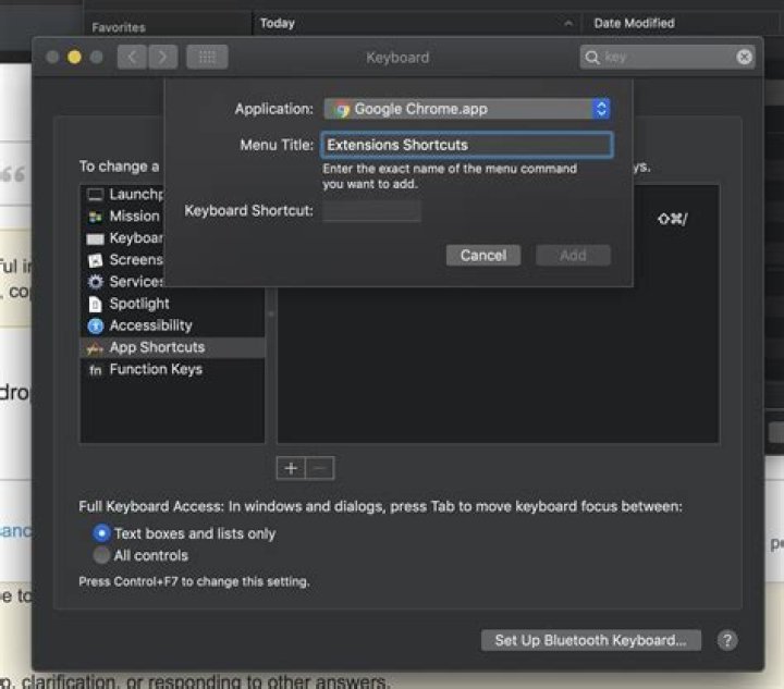 What is the hotkey to show Chrome extensions?