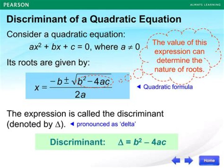What is the meaning of a discriminant graphically?