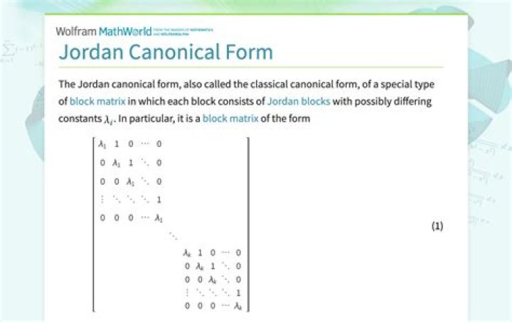 What is the purpose of Jordan Canonical Form?