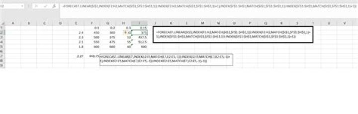 What is the simplest way to interpolate and lookup in an x,y table in Excel?