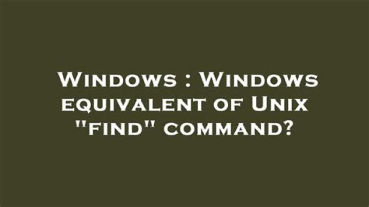 What is Windows' equivalent of the 