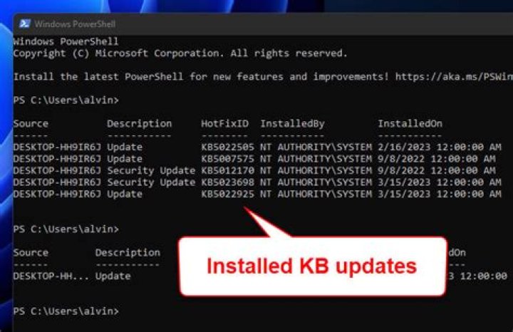 Where can I get a list of Microsoft KB #'s and corresponding update descriptions?