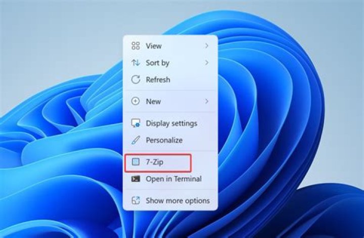 Where in the registry are the context menu options for 7zip?