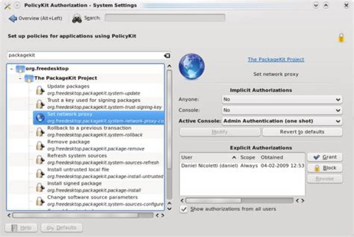 Where is the KDE PolicyKit Authorization manager in Kubuntu? [closed]