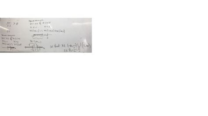 whiteboard with an inequation operation