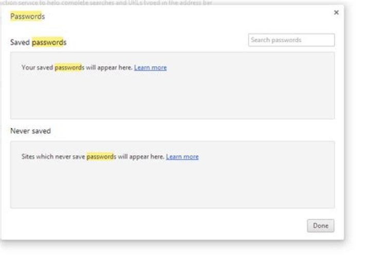 Why aren't my saved passwords showing up?