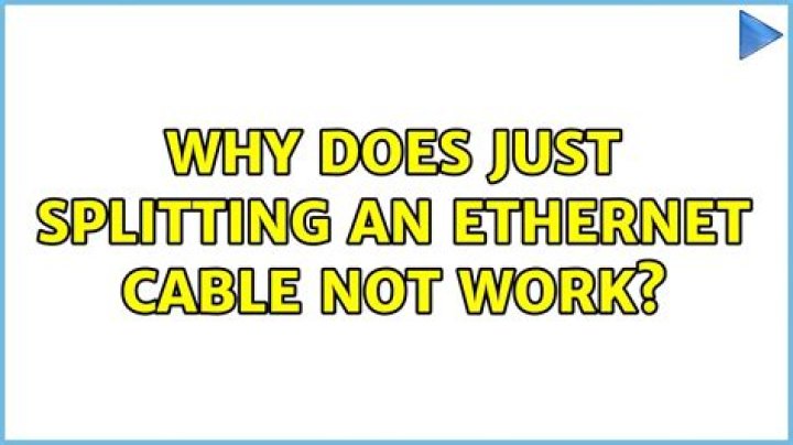 Why does just splitting an Ethernet cable not work?