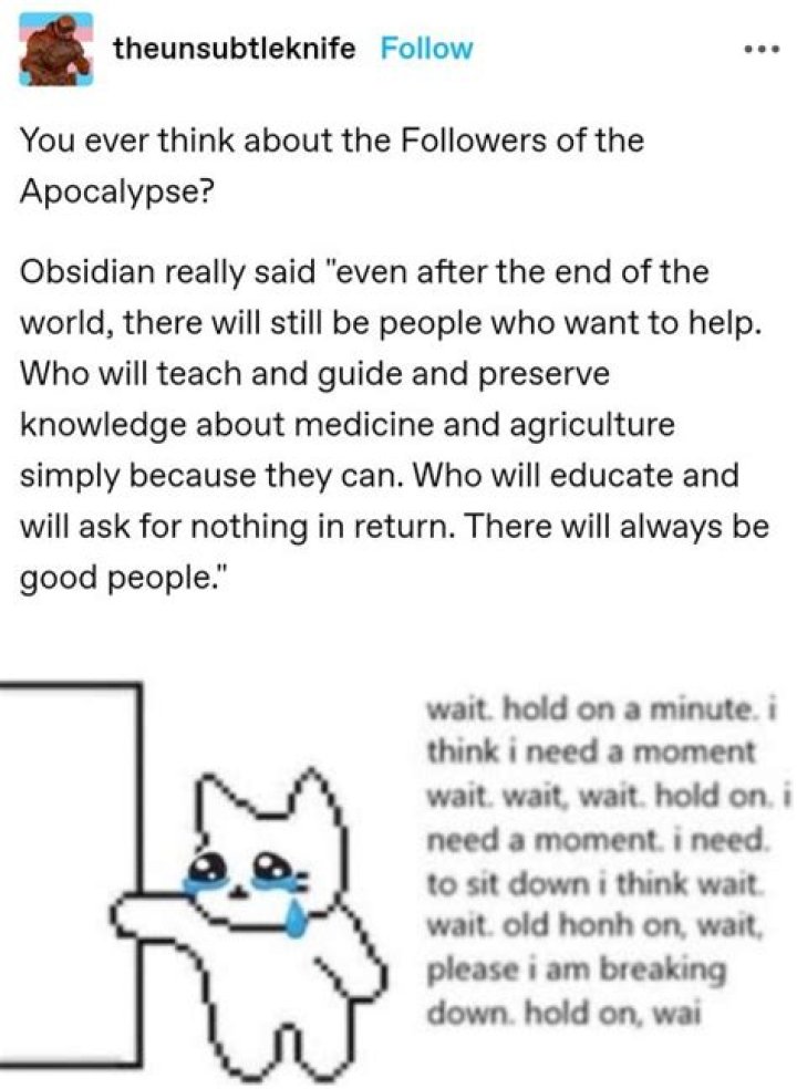 Why Won't the Followers of the Apocalypse message me?