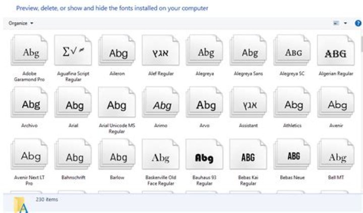 Windows 10 Font folder displaying as files instead of fonts
